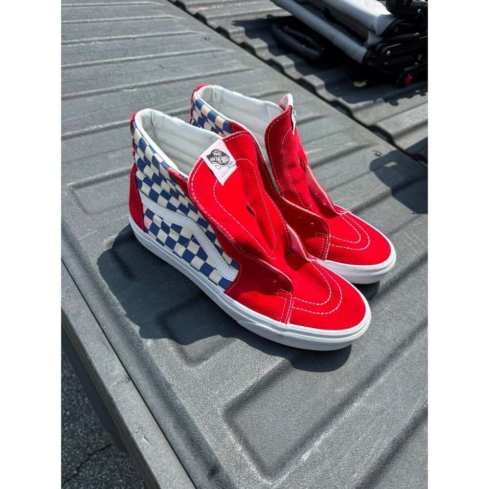 Vans SK8-Hi BMX Checkerboard True Blue Red Suede